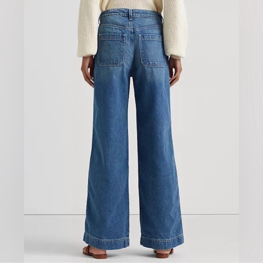 NWT LAUREN RALPH LAUREN "Black" Label Wide Leg HW Jeans SZ: 16 - Picture 5 of 8